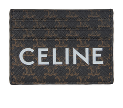 Celine Triomphe Card Holder, Canvas, Brown, SFG4280, 2*
